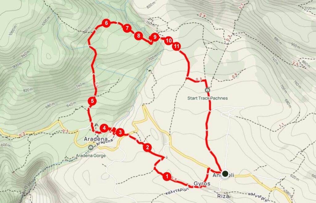 Map - Aradena Trail